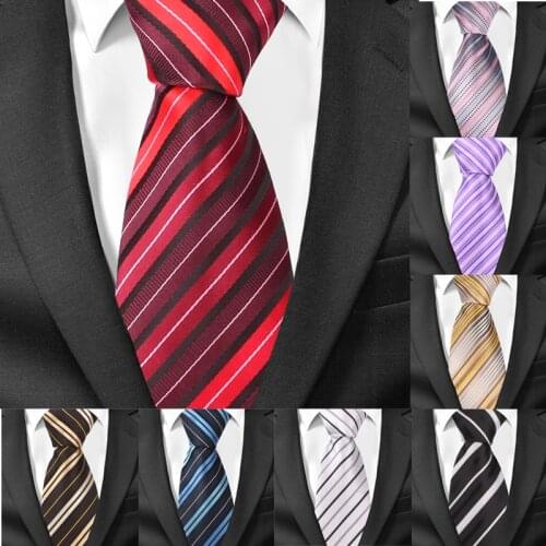 New Stripe Silk Neckties For Men Jacquard Woven Classic Suits Ties Striped Groom Neck Tie Gravatas Corbata Vestidos Men Tie