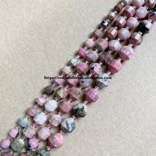 2lots more 10% off ! Semi-precious Stone American Football Faceted AA Quality Xinjiang Rhodonite 7" Round Loose Beads 6 8 10 mm