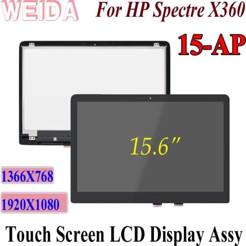 WEIDA LCD Touch Replacement For HP Spectre x360 15 AP 15-AP 15.6" LCD Display Digitizer Assembly 15 -AP 15-AP011DX 1920X1080