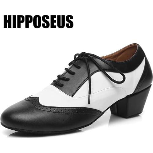 New Modern Dance-Shoes Leather Women Men Ballroom Latin Tango Girls Boys Dance Shoes Soft Salsa Dancing Shoes Professional