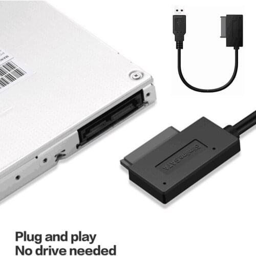 USB 2.0 To Sata 7p+6p 13Pin Adapter Converter Cable For Laptop DVD/CD ROM Slimline Drive