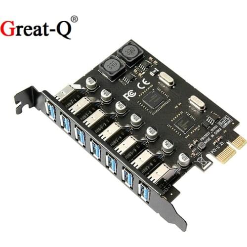 USB PCIe adapter 7 port USB 3 Hub PCI e adapter PCI express USB3 controller USB3.0 PCI-e expansion board card for Desktop