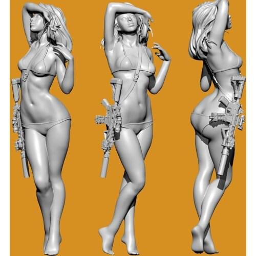 YFWW35-201991 (1/35) 55mm Beautiful Resin Soldier White Model Figure Resin Kits D3G0