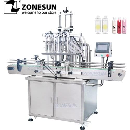 ZONESUN ZS-YT6T-6Y Automatic Pneumatic Fruit Juice Soap Detergent 6Heads Bottle Filling Machine Line With Cheap Price