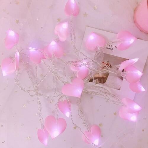 1.5m Led Cotton Love Heart String Lights Girls Room Fairy Garland Lights Decor Birthday Party Home Christmas Wedding Decoration