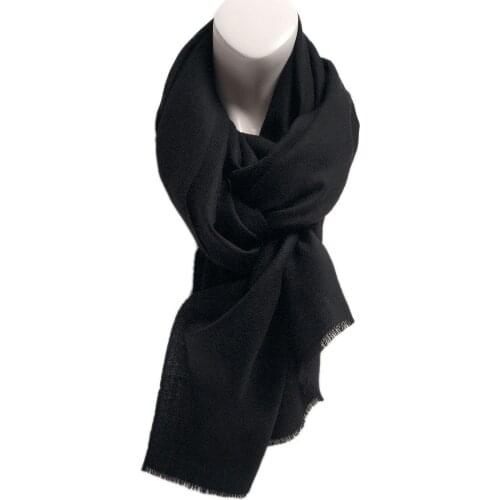 100%lambswool womens fashion black scarf shawl pashmina small burrs 80x200cm high grade quality
