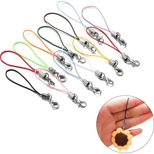 100pcs/lot Colorful Lobster Clasp Lanyard Strap Cord Cell Phone Lariat Mobile Strap Keychains Hooks Pendant Jewelry DIY Material