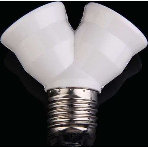 2 in 1 E27 Y Shape Lamp Holder Base Fireproof Material Holder Converter Socket Light Bulb Adapter Converter Light Bulb Holder