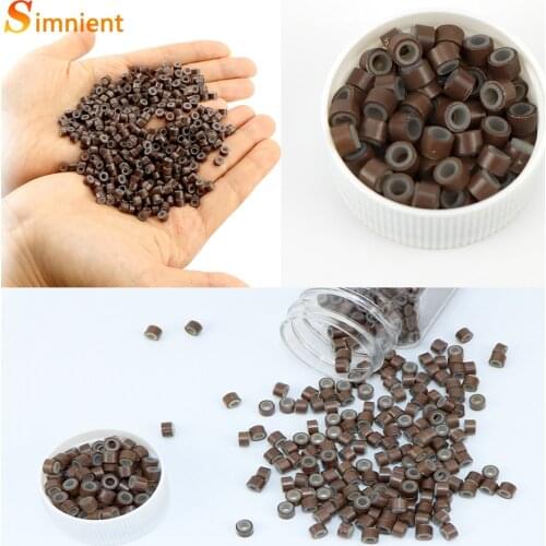 200pcs Micro Ring Silicone Bead Link Microring for Feather Hair Extension Rings Tubes Accessory Fashion Salon Hairstylist Tools