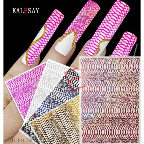3D Nail Sticker Cool Snakeskin Stickers for Nail Foil Manicure Design Nails Accessories Hot Sale Manicure Sticker 12 Colors