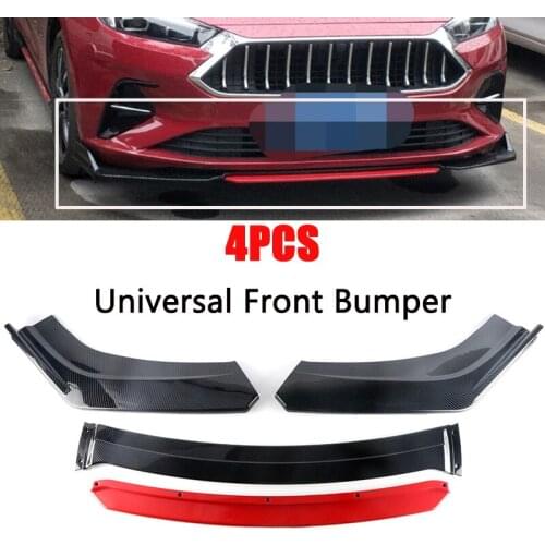 4PCS Universal Front Bumper Splitter Lip Body Kit Spoiler Diffuser Deflector Lips Guard Cover Trim Protection Car Accessories