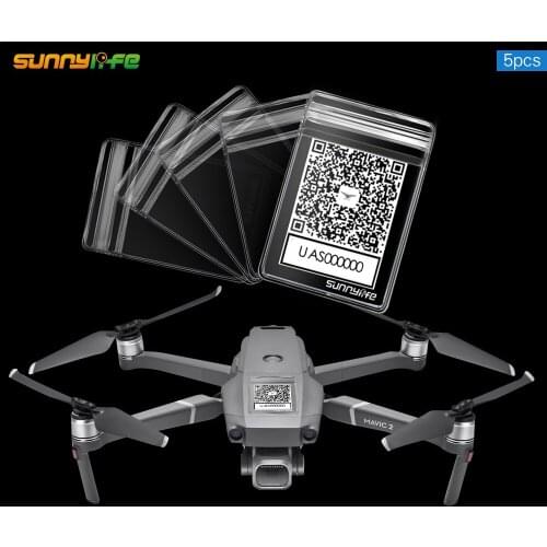 5pcs QR Code Phone Number Sticker Waterproof Protective Bag for DJI MAVIC 2 Phantom 3 4 SPARK XIAOMI Parrot Drone
