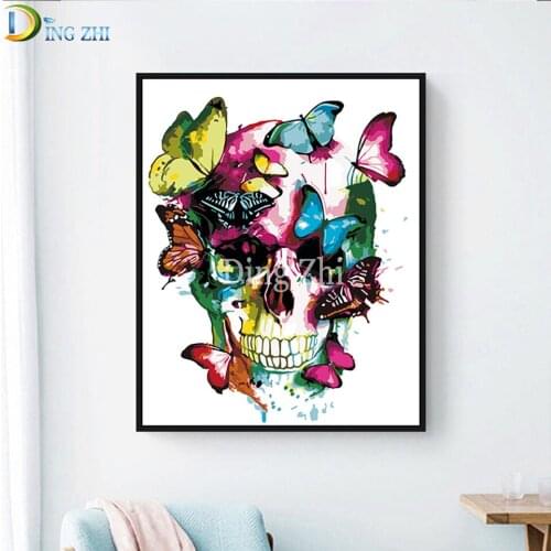 5D Diy Diamond Painting Skull Butterfly Abstract Art Creative DIY Digital Diamond Mosaic Embroidery Cross Stitch Beaded Resin