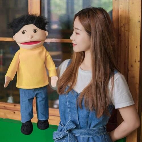 60cm Large Abdominal Performance Props Dolls Fluffy Hair Hand Puppet Big Dolls Soft Funny Plush Toys for Children Kids Baby Gift