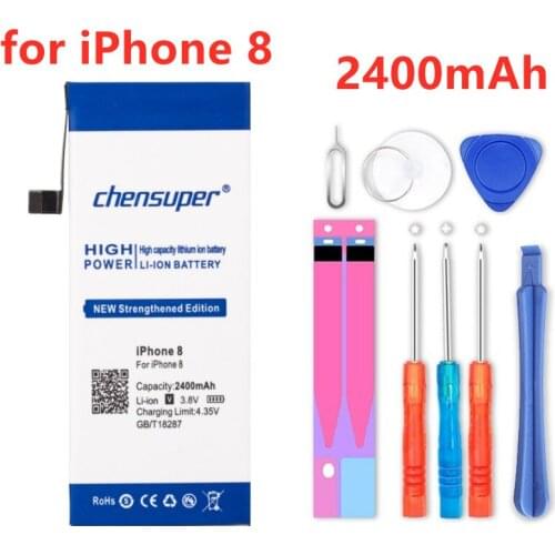 2400mAh-3100mAh chensuper Newest 0 Cycle Battery for iphone 8 for iphone 8 Plus Batteries + free gfit