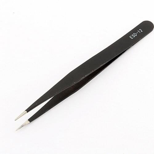 2pcs (ESD 12 & 15) Anti-Static Tweezers Resists Corrosion Safe Anti-static Tweezers Maintenance Tools