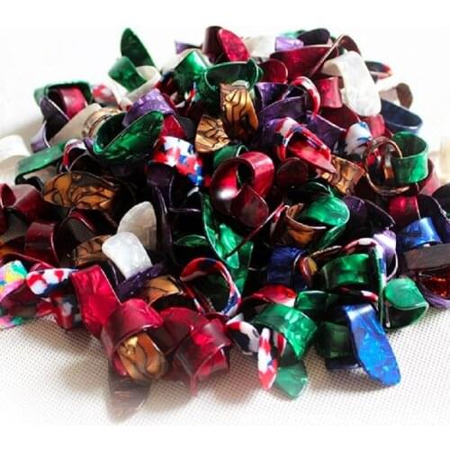 100pcs/set Celluloid Guitar Picks Thumb Finger Pick Index Finger Pick Various Colors