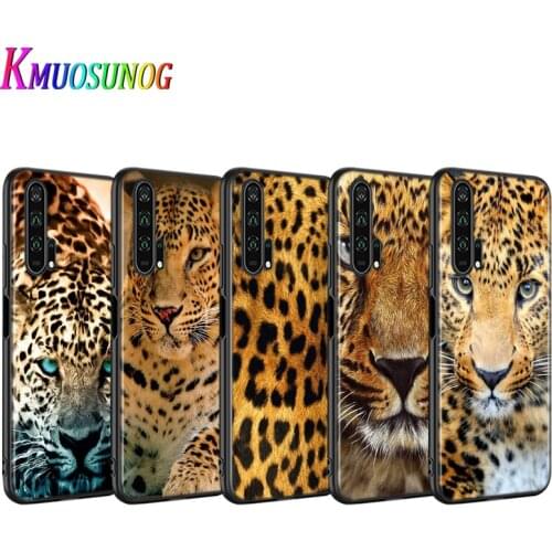 Animals Leopard for Huawei Honor 9S 9A 9C 30 20 10i 9X Lite 8X 20 10 10i 9 Lite 8C 8A 7C 7A Pro Black Phone Case