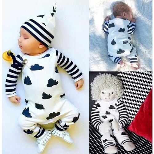 Spring Autumn Outfit Baby Romper Suit Long Sleeve Garment Printed Stripe Baby Climbing Suits Childrens Wear Baby Clothes Girl