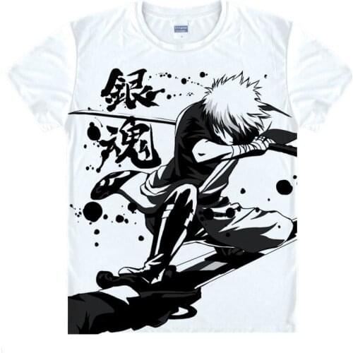 Gintama T-shirts kawaii Japanese Anime t shirt Manga Shirt Cute Cartoon Silver Soul Gin Tama Cosplay shirts 40244441291 tee 358