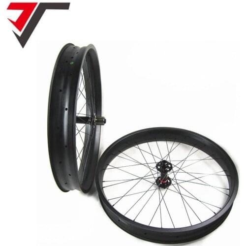 TRIPS Carbon Fat Bike Wheels 26 inch Snow Bike 32 Holes Hookless Rims wheelset 90mm Width UD 26er carbon fat tire bicycle wheels