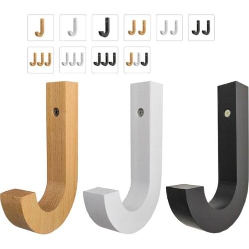 Creative Hook, Bedroom Single Hanger, Special Letter J Design, Modern style J Decoration Hook, J Wood Hook, Load-bearing 10KGS