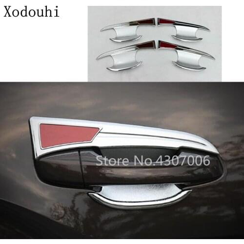 Car Body Cover Detector Trim ABS Chrome External Door Bowl Stick Frame 4pcs For VW Volkswagen Teramont Atlas 2017 2018 2019 2020