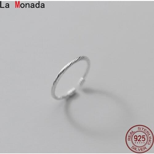 La Monada 44mm-49mm 925 Sterling Silver Rings For Women Twist Little Silver 925 Jewelry For Women Ring On Finger For Girls