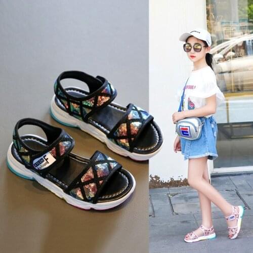 Girls Summer Sandals 2021casual Fashion Big KIDS Princess Shoe Children Soft-Sole Korean-style Little Girl CHILDRENS Shoes