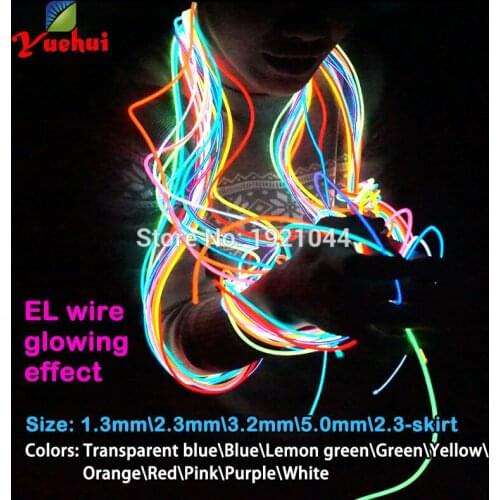Hot 10Meters 10 colors Select Flexible EL Wire Rope LED Thread Neon Light DC-5V USB driver For Car Night Wedding Decoration