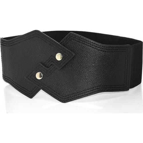 Fashion PU Leather Wide Belt Women Waist Belt All Match Ladies Dress Down Coat Corset Belts Solid Waist Strap Elastic Waistband