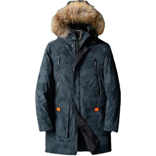 2020 Winter Men Parkas New Casual Long Thick Jacket Coat Men Faux Fur Collar Outwear Hooded Pockets Windbreaker Down Jackets 8XL