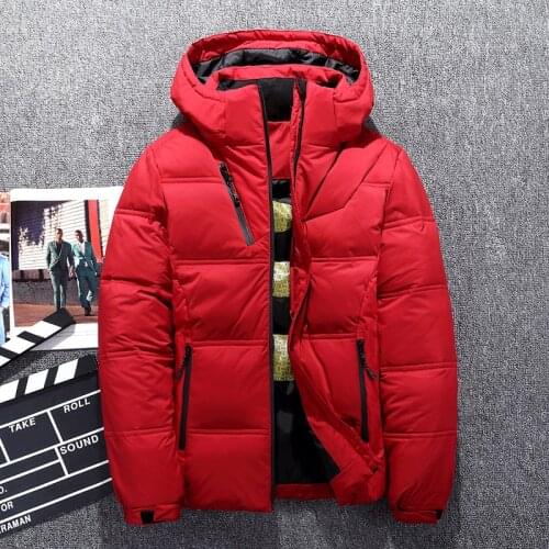Winter Warm Men Jacket Coat Casual Autumn Stand Collar Puffer Thick Hat White Duck Parka Male Mens Winter Down Jacket With Hood