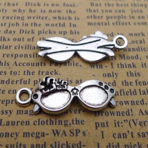 BULK 30pcs Lots Nickle Free Alloy Beach Sunglasses Glasses Charms Pendant DIY Jewelry for Beach Lover 11*30mm 1.8g