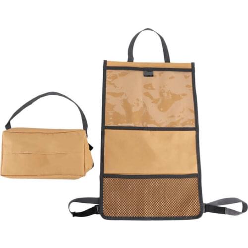 Sunglasses brillenetui Car Backrest Storage Bags + Hanging Tissue Box Organizer Multi‑Pocket Universal Left and Right Set