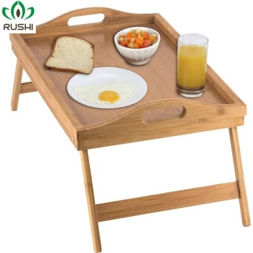 Bamboo Folding Laptop Table Adjustable Gaming and Study Computer Desk Picnic Table Breakfast Table for Bed Home Office Furniture