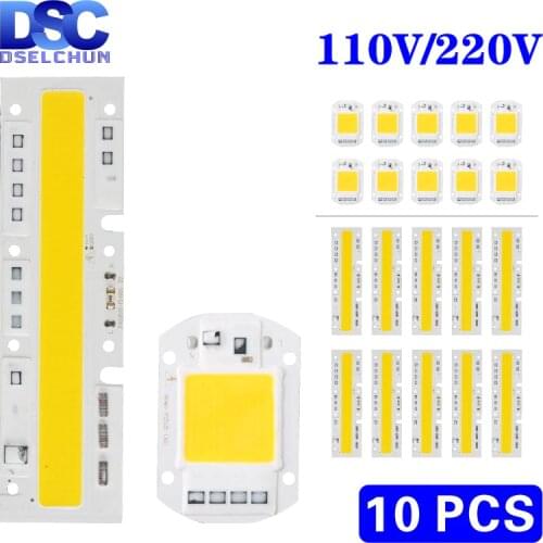 10pcs/lot 110V 220V LED COB Chip Lamp 10W 20W 30W 50W 70W 100W 120W 150W No Need Driver LED Light Bulb for Flood Light Spotlight