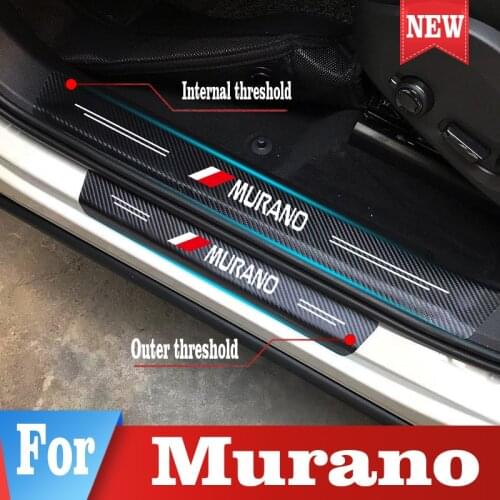 For Nissan Murano Car Door Sill Protection Stickers Scuff Plate Guard Pedal Cover Trim Decor Threshold Stickers Styling Accessor