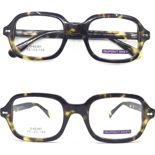 Vintage Acetate Tortoise Square Eyeglass Frames Full Rim Myopia Rx able Brand New Top Quality Glasses
