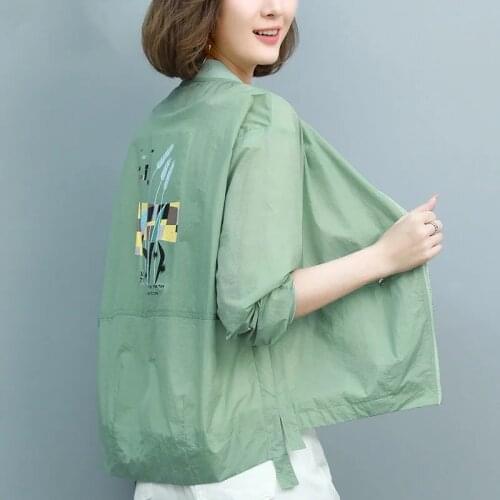 Sun Protection Clothing Women Long Sleeve Thin Short Coats Casual Summer Sun Protection Shirt Breathable Plus size Jackets New