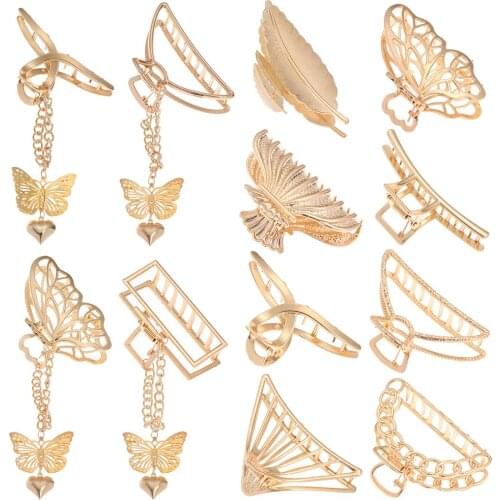 New Women Hollow Out Vintage Hair Pins Butterfly Tassel Hairgrip Girl Metal Gold Sliver Color Elegant Headwear Jewelry Accessory