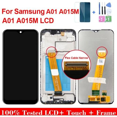 5.7'' Original LCD For Samsung Galaxy A01 A015F 2020 LCD For Samsung M01 M015F LCD Screen Touch Digitizer Assembly With Frame