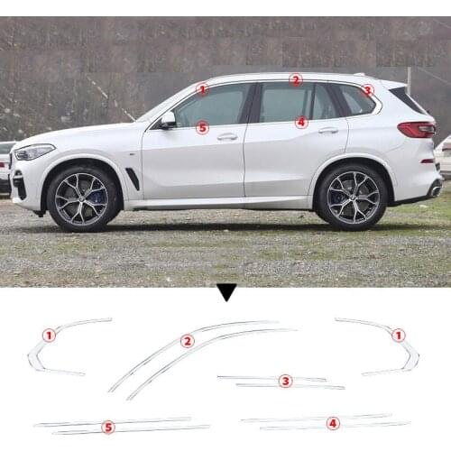 For BMW X5 E70 2008-2013 Stainless Steel Car Window Frame Cover Trim 10PCS