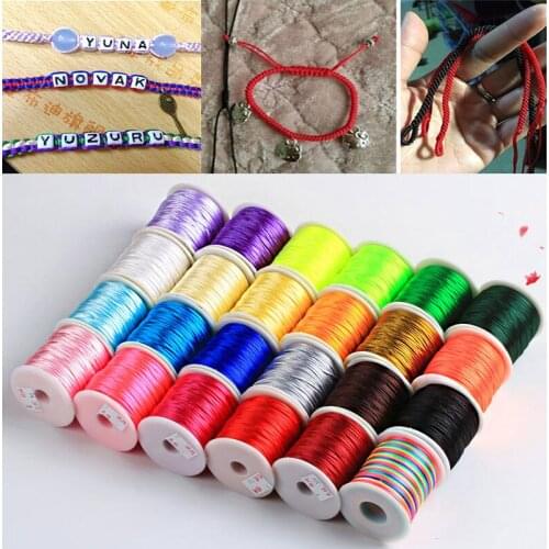 17 Colors 0.8mm Cord Thread Chinese Knot Macrame Rattail Bracelet Braided String 45M