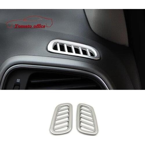 2015 16 17 18 2019 for Renault Kadjar ABS Matte Car Front Air Condition Covers Frame Air Outlet Decorative Trim Accessories 2PCS
