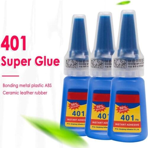 401 Instant Fast Adhesive Stronger Super Glue 20g Multi-Purpose Rapid Fix Handmade Jewelry Crafts Quick Dry Colorless Glue