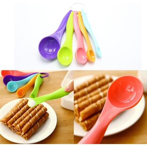 5pcs Measuring Spoons Tableware Creative Baking Cooking Measuring Tool Ladle with Scale Kitchen Measuring Spoons Tools