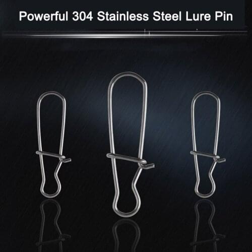 50pcs/bag Stainless Steel Fishing Lure Pins 0-7# Bait Hook Connector Fast Clips Accessories All for Fishing Goods Tackle