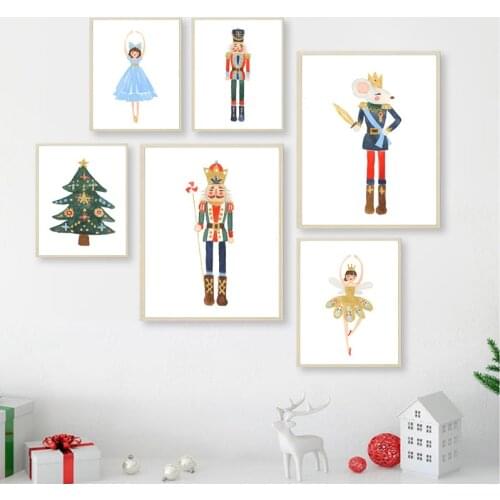 Watercolor Nutcracker Cartoon Canvas Decorative Canvas Painting For Living Room Decoration Home Decor