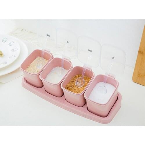 Spice Cans Restaurants Seasoning Box Home Kitchen Durable Storage Containers Cruet Condiment Jar Schools Canteen With Lid Spoon